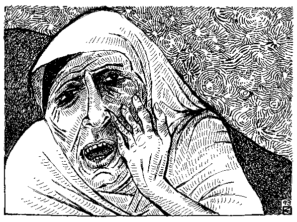 Woman with hand